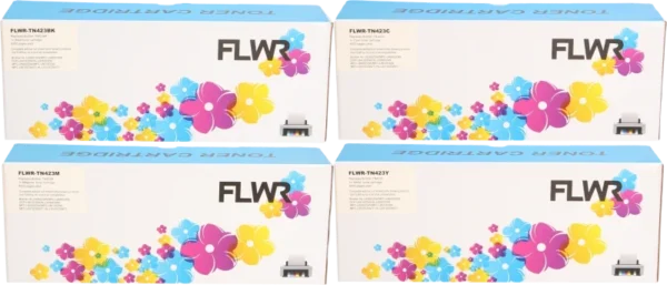 FLWR Brother TN 423 Multipack zwart en kleur