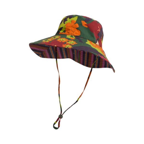 FRIDA x LOST PATTERN Fridas Garden Cotton Reversible Sun Hat Green