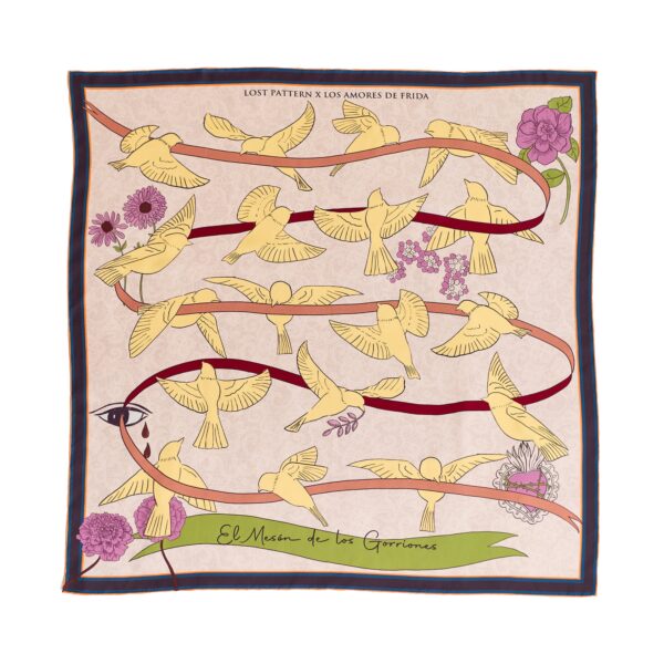 FRIDA x LOST PATTERN House of Frida Large Square Silk Scarf Yellow