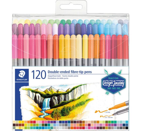 Feutres double pointe STAEDTLER 120 pc