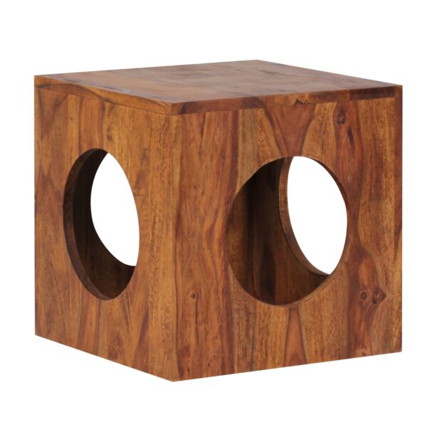 FineBuy Beistelltisch Sheesham Massivholz 35x35x35 cm Cube Wohnzimmertisch Design Aufbewahrungstisch modern Kleiner Holztisch in Würfel Form Quadratischer Dekotisch mit Stauraum