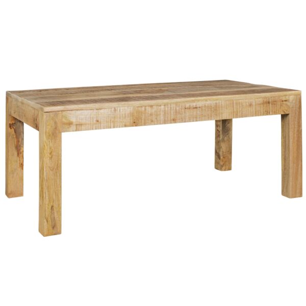 FineBuy Couchtisch 110 x 60 x 47 cm Rechteckig Mangoholz Natur Hell Braun Massivholz Stubentisch Landhaus Stil Echtholz Tisch Wohnzimmer Rustikal Wohnzimmertisch Sofatisch Modern