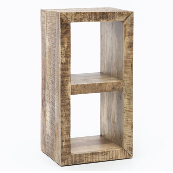 FineBuy Kleines Standregal 45 x 35 x 90 cm Abstellregal Mango Massiv Holz Ablagetisch Telefontisch Diele Flur Gang Klein Steh Regal Bodenregal Natur Schlafzimmer Standregal Küche Wohnzimmer