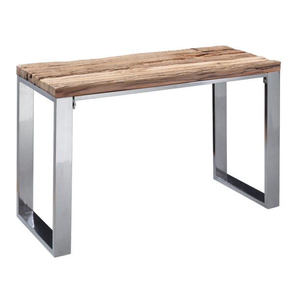 FineBuy Konsolentisch 115x76x46 cm Massiv Holz Natur Konsole rustikal Wohnzimmer Anrichte Flur Diele Gang Schmal Schminktisch Industrial Style Echtholz Frisiertisch Schlafzimmer Hoch