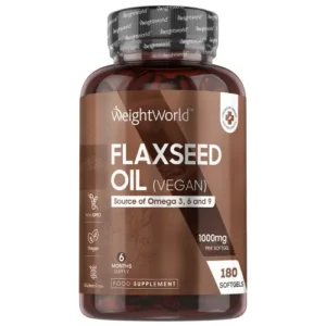 Flaxseed Oil Capsules 1000mg 180 Vegan Omega 3 Softgels