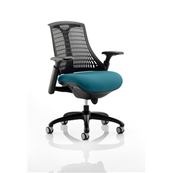 Flex Task Operator Chair Black Frame Black Back Kingfisher