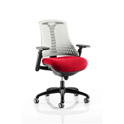 Flex Task Operator Chair Black Frame White Back Cherry Colo