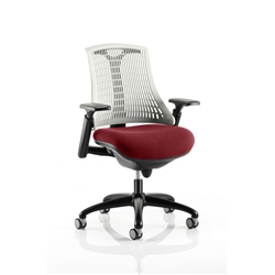 Flex Task Operator Chair Black Frame White Back Chilli Colo