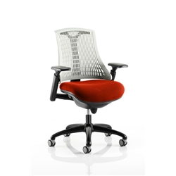 Flex Task Operator Chair Black Frame White Back Pimento Col