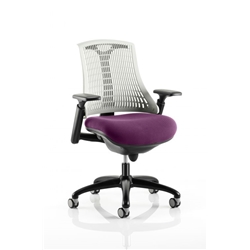 Flex Task Operator Chair Black Frame White Back Purple Colo