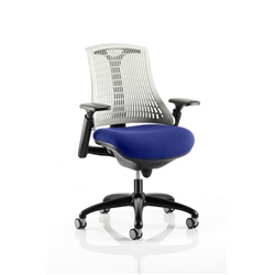 Flex Task Operator Chair Black Frame White Back Serene Colo