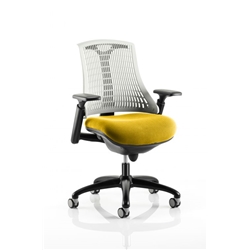 Flex Task Operator Chair Black Frame White Back Sunset Colo