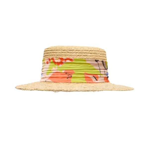 Fridas Garden Straw Hat with Ribbon Band Pastel