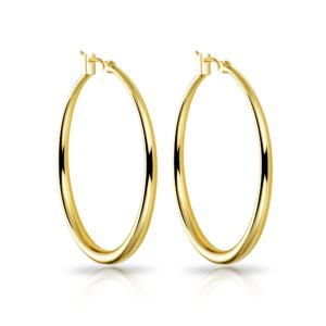 Gold Plated 40mm Hoop Earrings