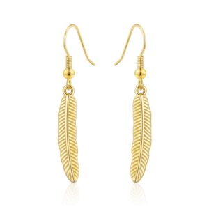 Gold Plated Feather Earrings