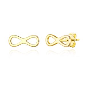 Gold Plated Infinity Stud Earrings