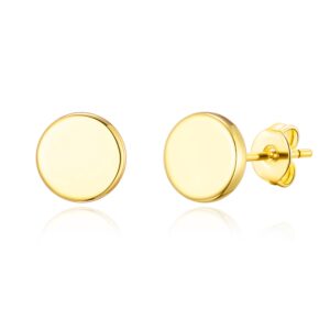 Gold Plated Round Dot Stud Earrings