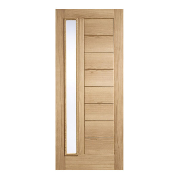 Goodwood 1L Unfinished Oak External Door 1 Light With Frosted Double Glazed Unit