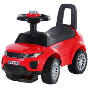 HOMCOM 3 in 1 Ride On Car Foot To Floor Slider Toddler w Horn Steering Wheel NO POWER Manual Under Seat Storage Safe Design Red Aosom UK