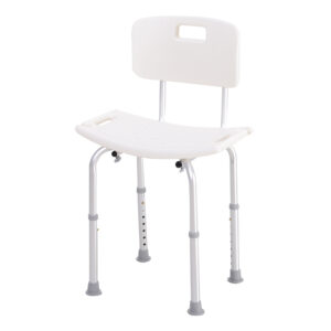 HOMCOM Adjustable Bath Perch Secure Shower Stool for Elderly Care Bathroom Safety Aid Aosom UK