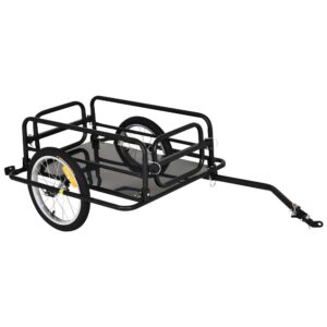 HOMCOM Bike Cargo Trailer in Steel Frame Black