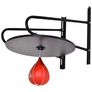 HOMCOM Boxing Speed Ball Set Pear Bag with Platform Wall Mount Pump Accessories 60 x 73 x 80 cm Aosom UK