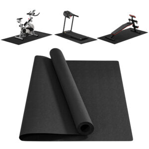 HOMCOM Equipment Mat for Gym Fitness Thick Non Slip Floor Protector for Treadmill Exercise Bike Aosom UK