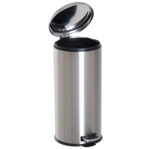 HOMCOM Foot Pedal Bin Stainless Steel Metal Waste Rubbish Lid Kitchen Garbage 30L Aosom UK