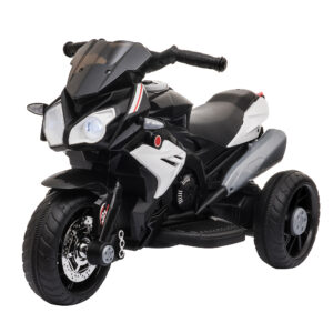 HOMCOM Kids Motorbike Trike 6V Battery Powered Steel Ride On Safe Thrilling Jet Black Aosom UK