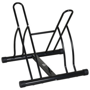 HOMCOM Steel Double Sided Indoor Bike Rack Black Aosom UK