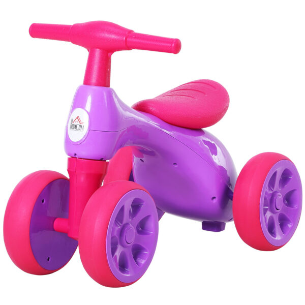 HOMCOM Toddler Walker Ride On Balance Trainer with Rubber Wheels Playful Purple Aosom UK