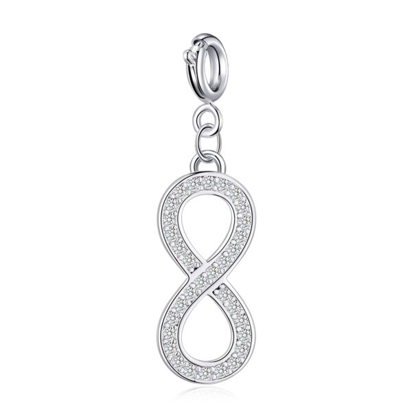 Infinity Charm Created with Zircondia® Crystals