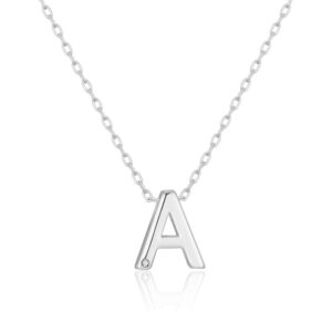 Initial Necklace Letter A Created with Zircondia® Crystals