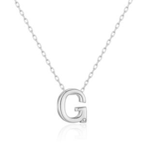 Initial Necklace Letter G Created with Zircondia® Crystals