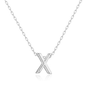 Initial Necklace Letter X Created with Zircondia® Crystals