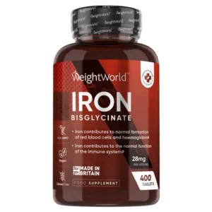 Iron Tablets 28mg 400 Vegan Tablets 1 Year Supply Keto Friendly High Strength Active Iron Supplement Made in UK