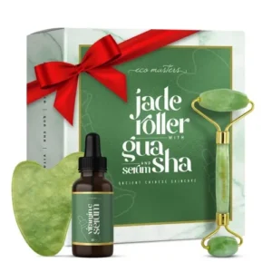 Jade Roller Gua Sha With 30 ml Vitamin C Serum Eco Masters Facial Roller kit