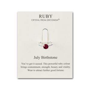 January Garnet Adjustable Birthstone Ring Created with Zircondia® Crystals