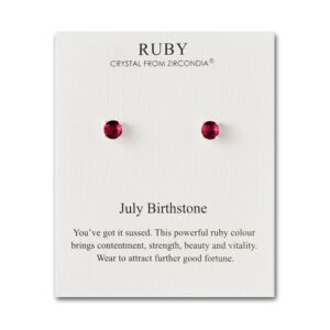 July Ruby Birthstone Earrings Created with Zircondia® Crystals