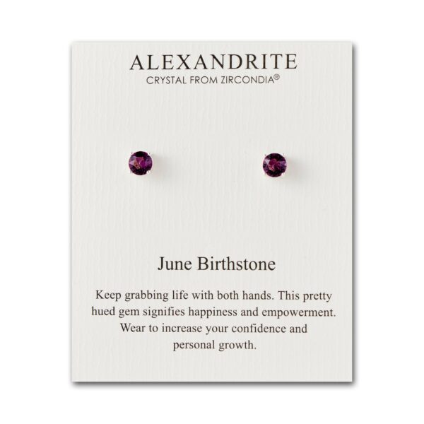 June Alexandrite Birthstone Earrings Created with Zircondia® Crystals