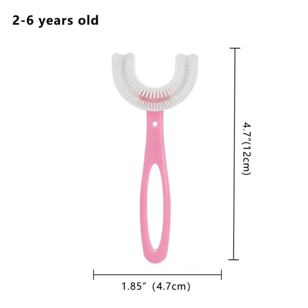 Kids New Toothbrush with U Shaped Food Grade Silicone Brush Head Manual Toothbrush Oral Cleaning Tools for Children Training Teeth Cleaning Whole Mouth Toothbrush for 2 6Y Kids