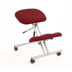 Kneeling Stool Silver Frame Chilli Colour KCUP0326