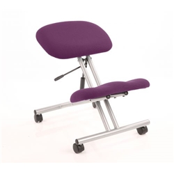 Kneeling Stool Silver Frame Purple Colour KCUP0328