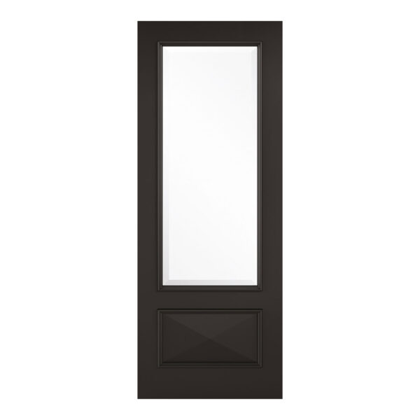 Knightsbridge 1L Primed Plus Black Internal Door 1 Light With Clear Glass