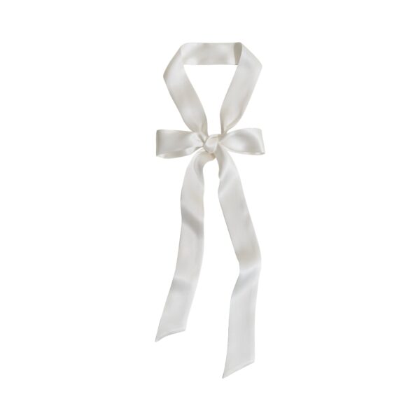 La Collectionneuse Silk Ribbon Scarf White