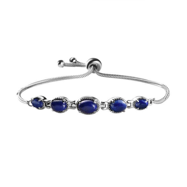 Lapislazuli Armband ca 2675 cm Ionenbeschichteter Stahl ca 536 ct