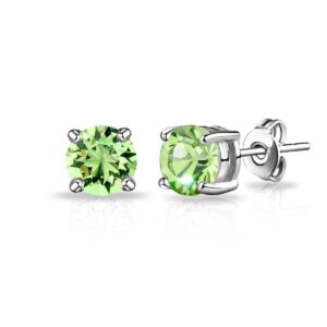 Light Green Stud Earrings Created with Zircondia® Crystals