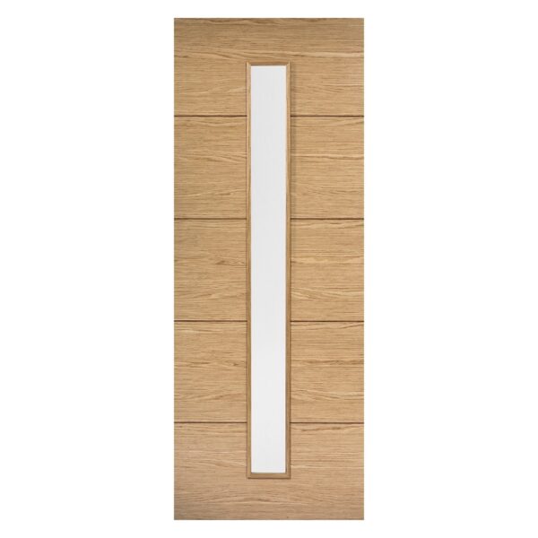 Lille 1L Pre Finished Oak Internal Door 1 Light With Clear Glass