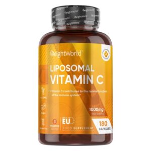 Liposomal Vitamin C 1000mg 180 Capsules Max Absorption Vegan Health Supplement Supports Optimal Immune Function