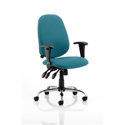 Lisbon Task Operator Chair Kingfisher Colour With Arms